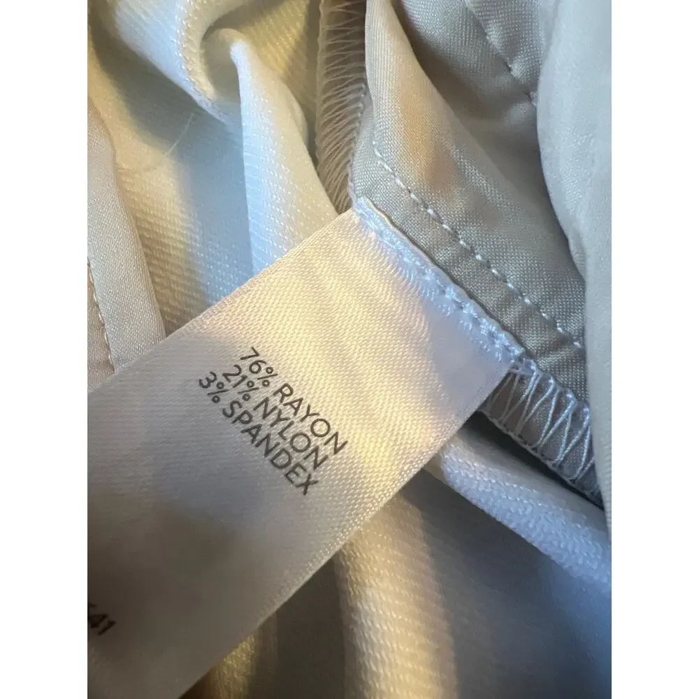 J.Jill Wearever Refined Twill Slim Leg Trousers Size 12 Cream